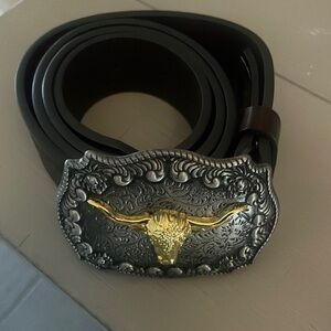 Unisex Longhorn Steer Western Belt